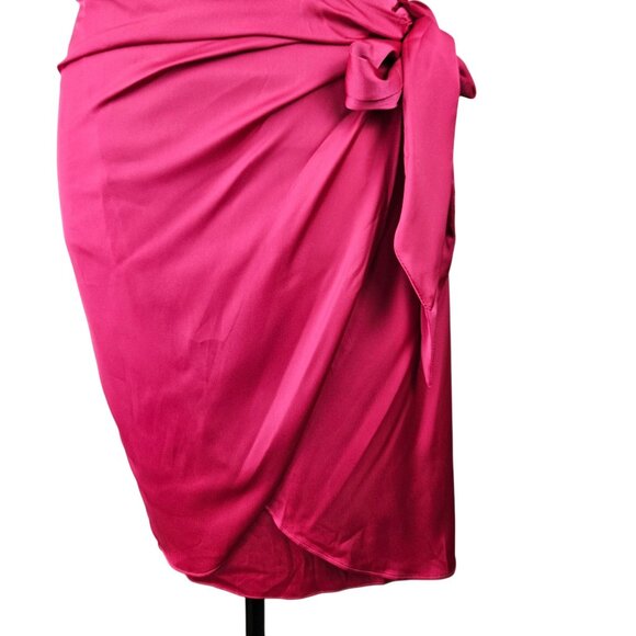 Zesica Womens Hot Pink Halter Neck Mini Dress Waist Tie Size Small Party Sexy - Picture 8 of 13